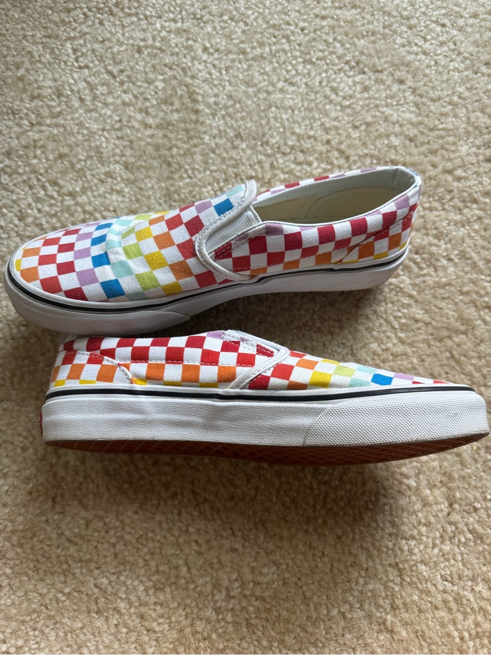 Vans Kids Checkerboard Slip-On Sneakers - Rainbow